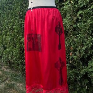 MAUSOLEUM 1980s red midi slip